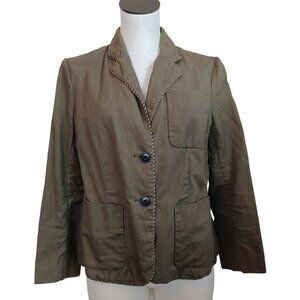 Anthropologie Jacket Cartonnier Linen Blend Blazer‎ Size 10